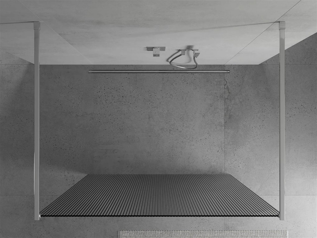 Mexen Kioto, sprchová zástena Walk-In 110 x 200 cm, 8mm sklo s rebrovým vzorom, chrómový profil, 800-110-002-01-09