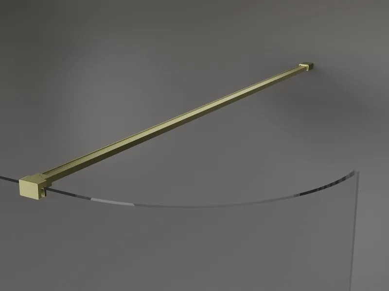 Mexen Kioto, sprchová zástena Walk-In 120 x 200 cm, 8mm číre sklo, zlatý matný profil, 800-120-101-55-06