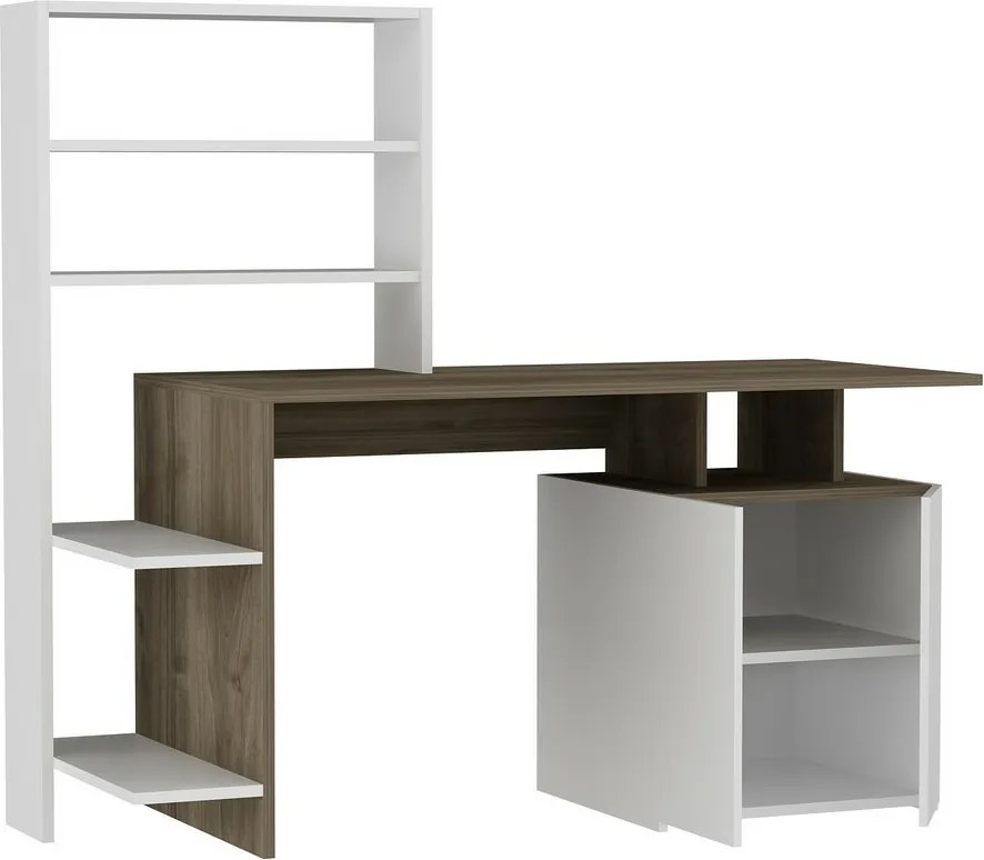 Pracovný stôl Melis Walnut and White