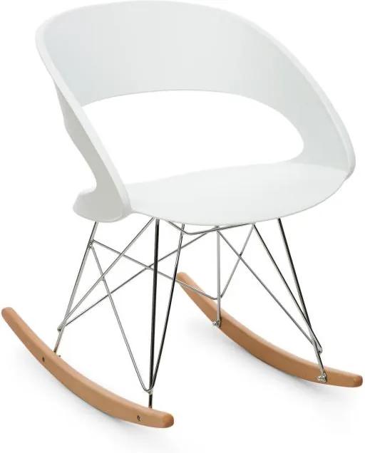 OneConcept Travolta, hojdacia stolička, retro, PP-konštrukcia sedacej časti, brezové drevo, biela farba