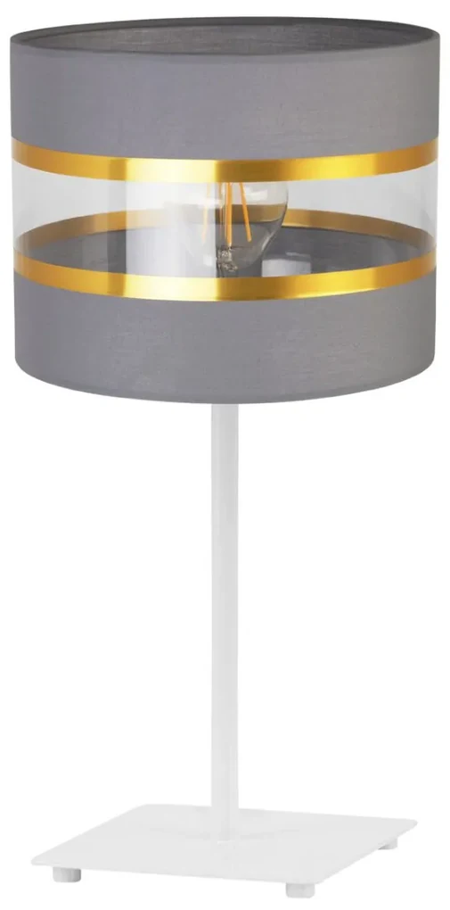 Stolná lampa Elegance, 1x textilné tienidlo (výber zo 6 farieb), (výber z 2 farieb konštrukcie), g, ln