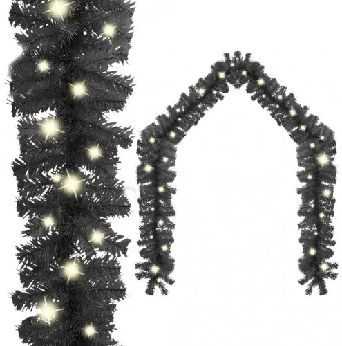 vidaXL Vianočná girlanda s LED svetielkami 5 m čierna-