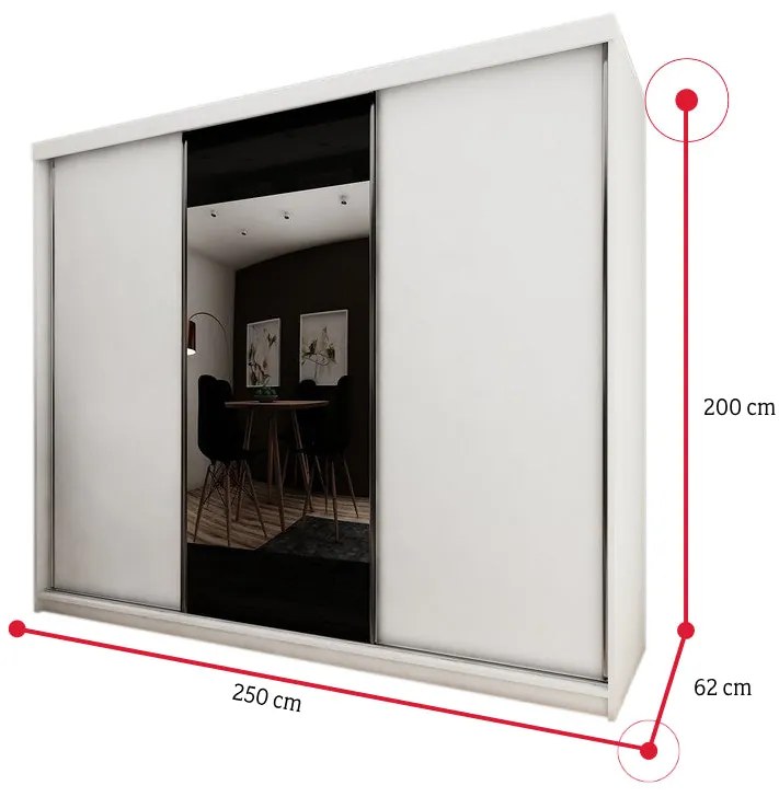 Posuvná skriňa TALIA 33 - biela / nie / 200