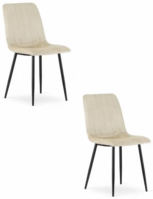Set 2 kresiel LAVA - béžový zamat / čierne nohy