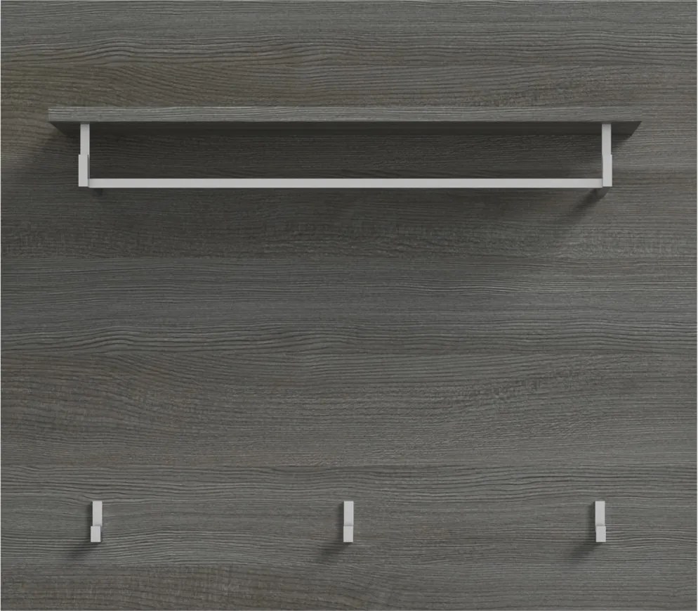 Predsieňová zostava Salsa (4-dielna), sivý dub/biela lesk