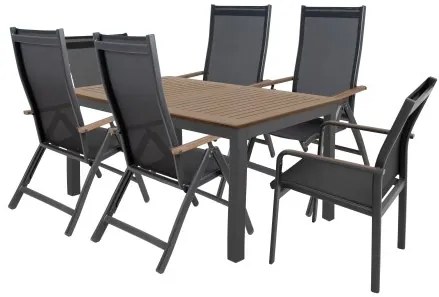 Doppler EXPERT WOOD Plus - záhradná hliníková sedacia súprava 4+2+1