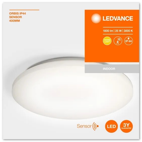 Ledvance - LED Kúpeľňové stropné svietidlo so senzorom ORBIS LED/25W/230V IP44