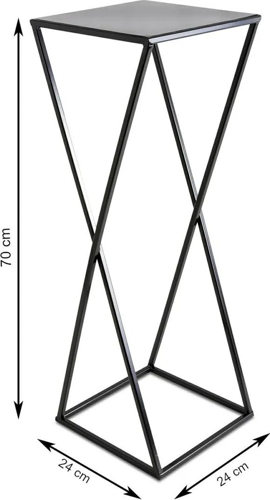 STOJAN NA KVETINÁČ LOFT5 70X24X24 CM ČIERNA