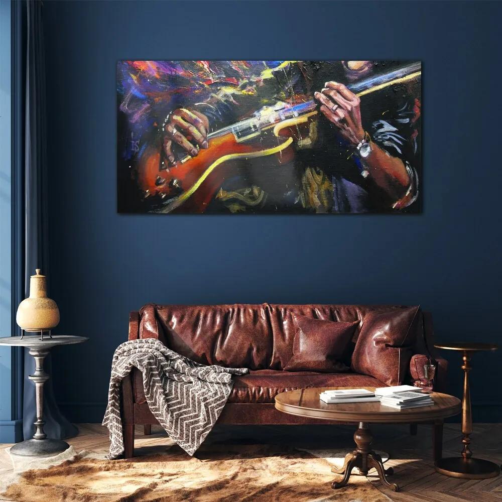 Skleneny obraz Abstrakcie gitarové hudby