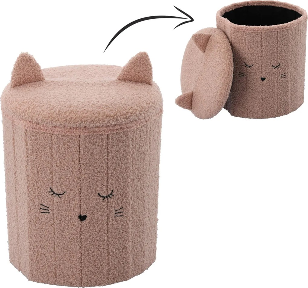 CH Taburetka s úložným priestorom Alice - ružová