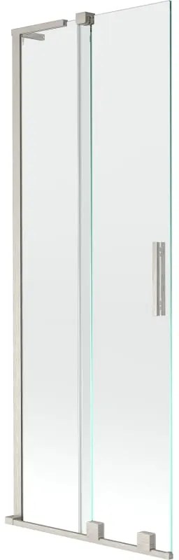 Mexen Velar L, 2-krídlová posuvná vaňová zástena 70 x 150 cm, 8mm číre sklo, brúsená oceľ, 896-070-003-01-97