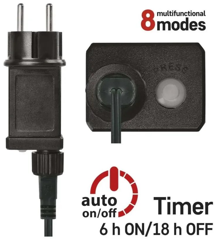 LED vianočná svetelná reťaz 12 m, multicolor