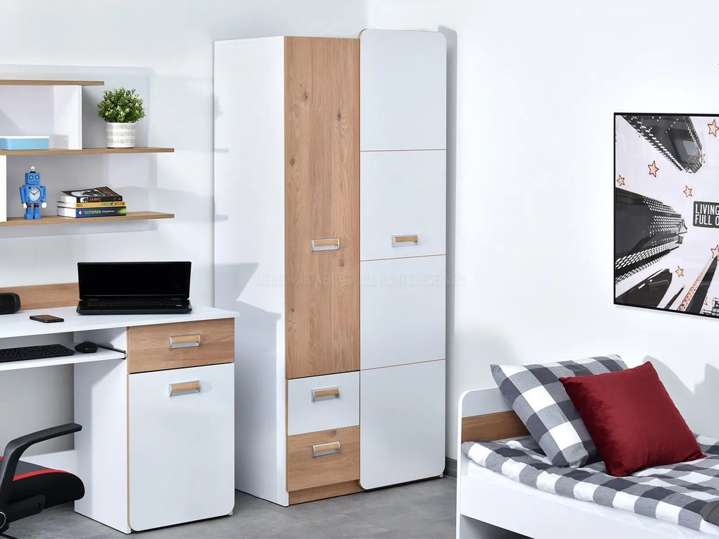 Nábytok do študentskej izby Clerigo 04 (biela). Akcia -20%. Vlastná spoľahlivá doprava až k Vám domov. 1137300