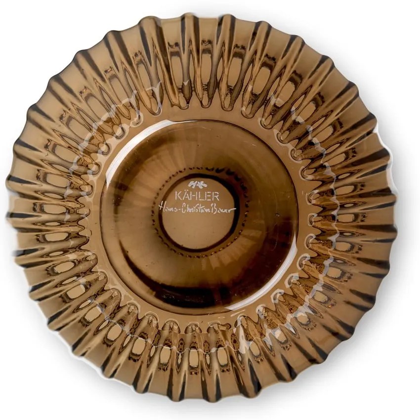 Hnedá sklenená váza Kähler Design Hammershøi, výška 14 cm