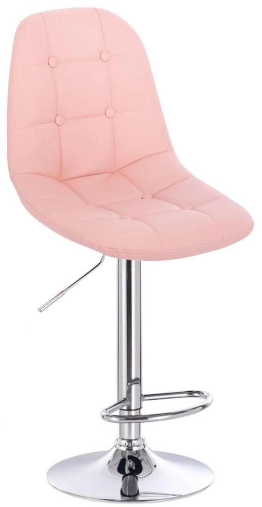 LuxuryForm Barová stolička SAMSON na striebornom tanieri - ružová