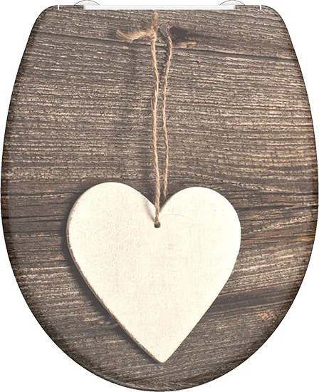 Eisl Sanitär WC sedadlo Duroplast Soft Close Wood Heart 82377