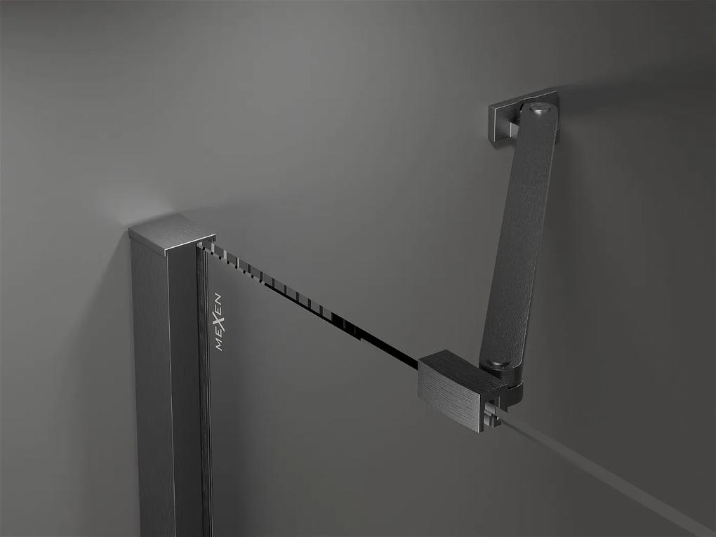 Mexen Velar Duo, sprchový kút s posuvnými dverami 90(dvere) x 90(dvere) cm, 8mm číre sklo, grafitový profil, 871-090-090-02-66