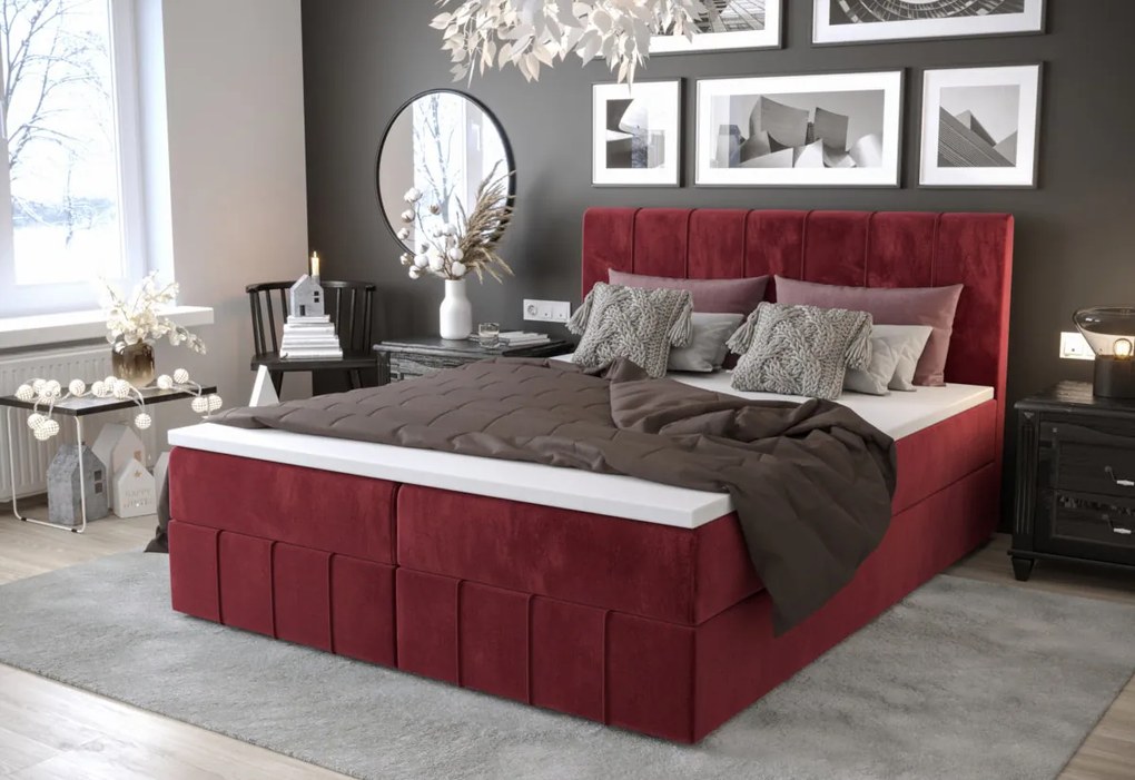 Čalúnená posteľ boxspring HAMAN 2 - monolith 02 / 160x200