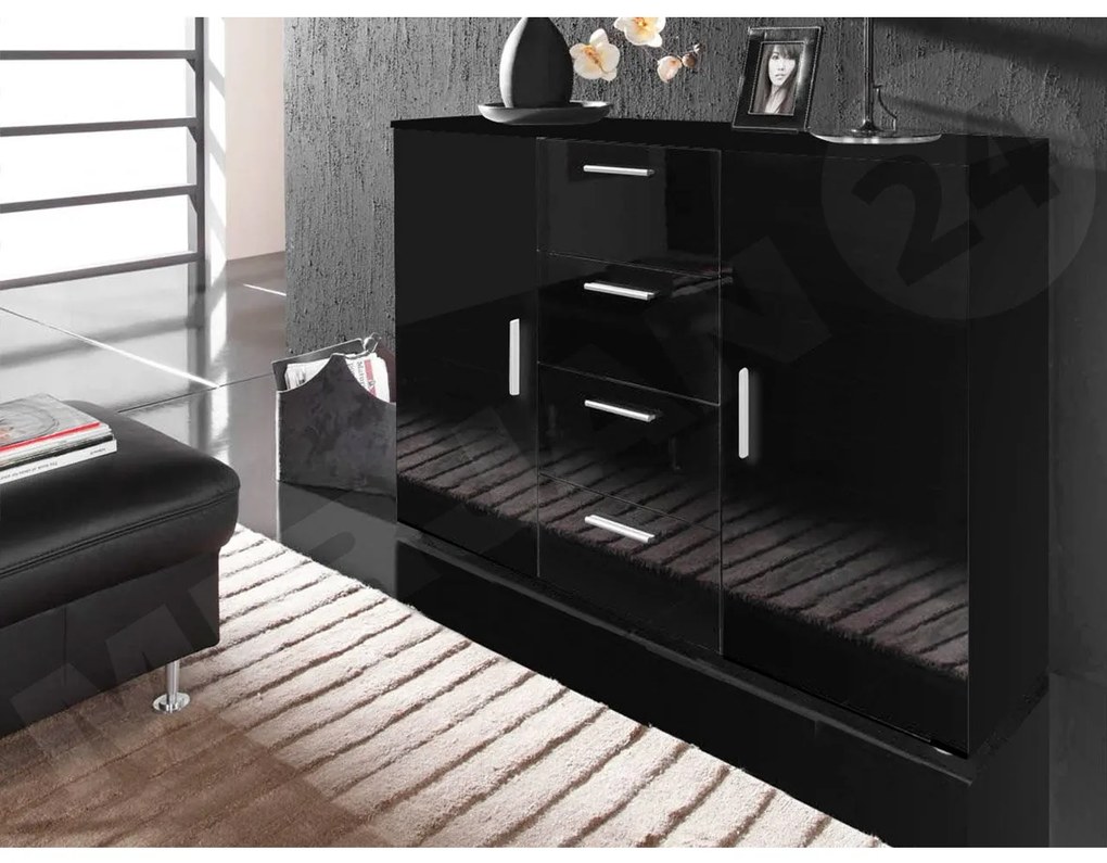 Komoda Cami, Farby: biela / biely lesk