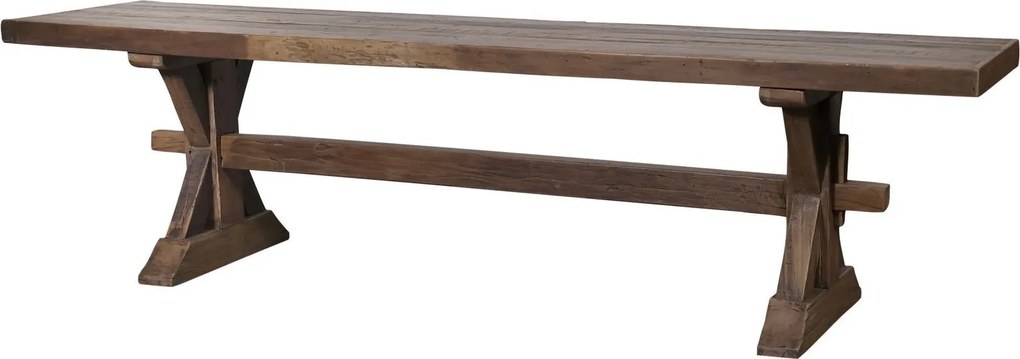 Hnedá lavica z recyklovaného dreva Grimaud - 180*38*45 cm