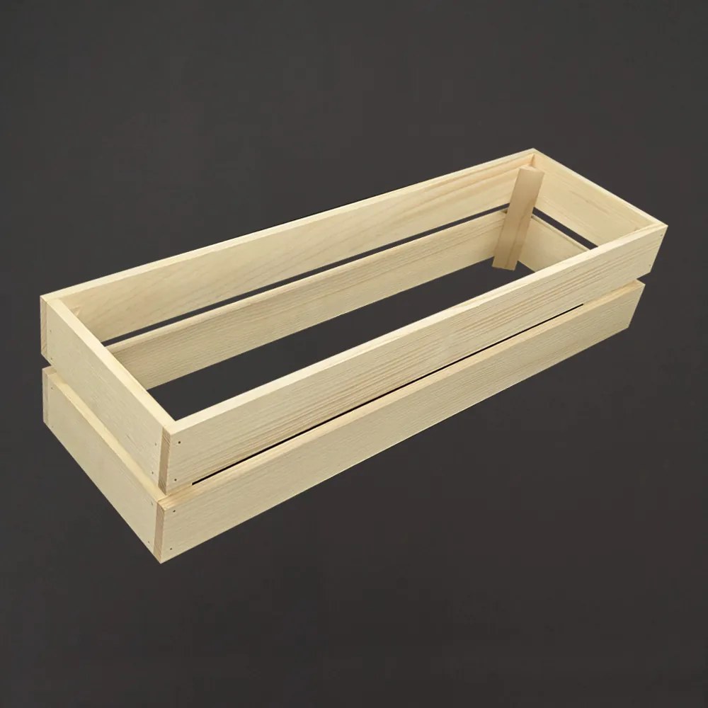 AMADEA Drevený obal s truhlíkom prírodný, 61,2x19,6x15cm, český výrobok