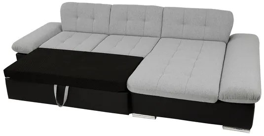 Rohová sedacia súprava s funkciou spania Laviva Sale, Dostupné poťahy: ekokoža Soft 017 + Lux 06 + Lux 05, Strana: ľavá