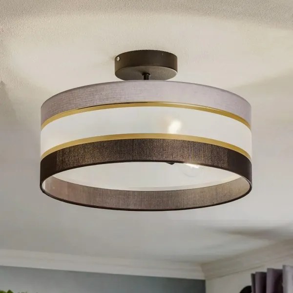 Luster na tyči HELEN 3xE27/15W/230V čierna/šedá/zlatá