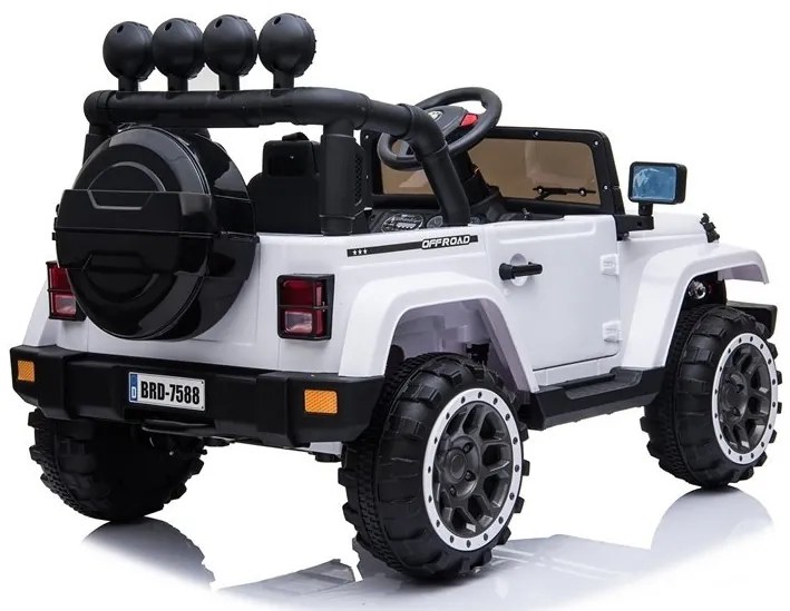 RAMIZ  Elektrické autíčko - Jeep BRD-7588 4x4 - biele - 4x45W - 1x12V10Ah - 2024