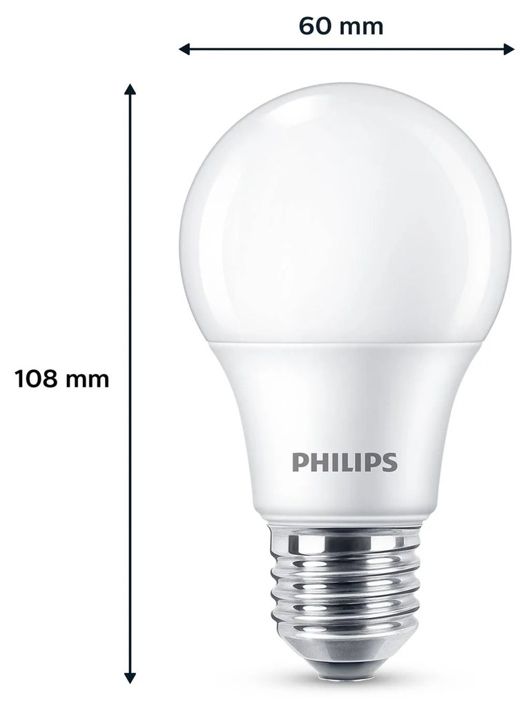 Philips LED E27 8W 806lm 2 700 K matná 3 ks