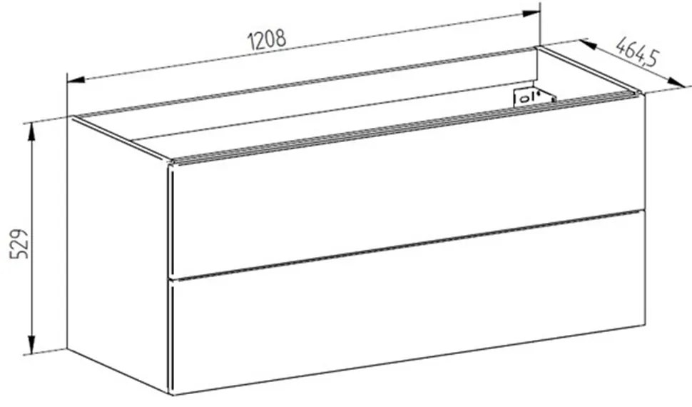 Mereo Aira, kúpeľňová skrinka 121 cm, Multidecor, Čierna Supermat, MER-CN793SCIPM