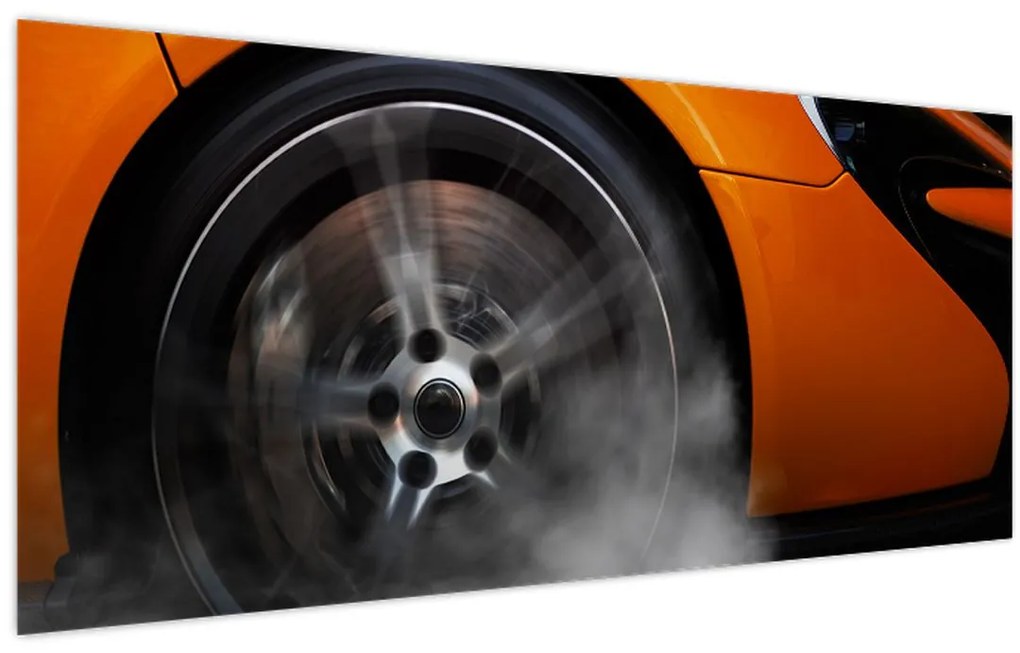 Obraz - Oranžový športiak (120x50 cm)