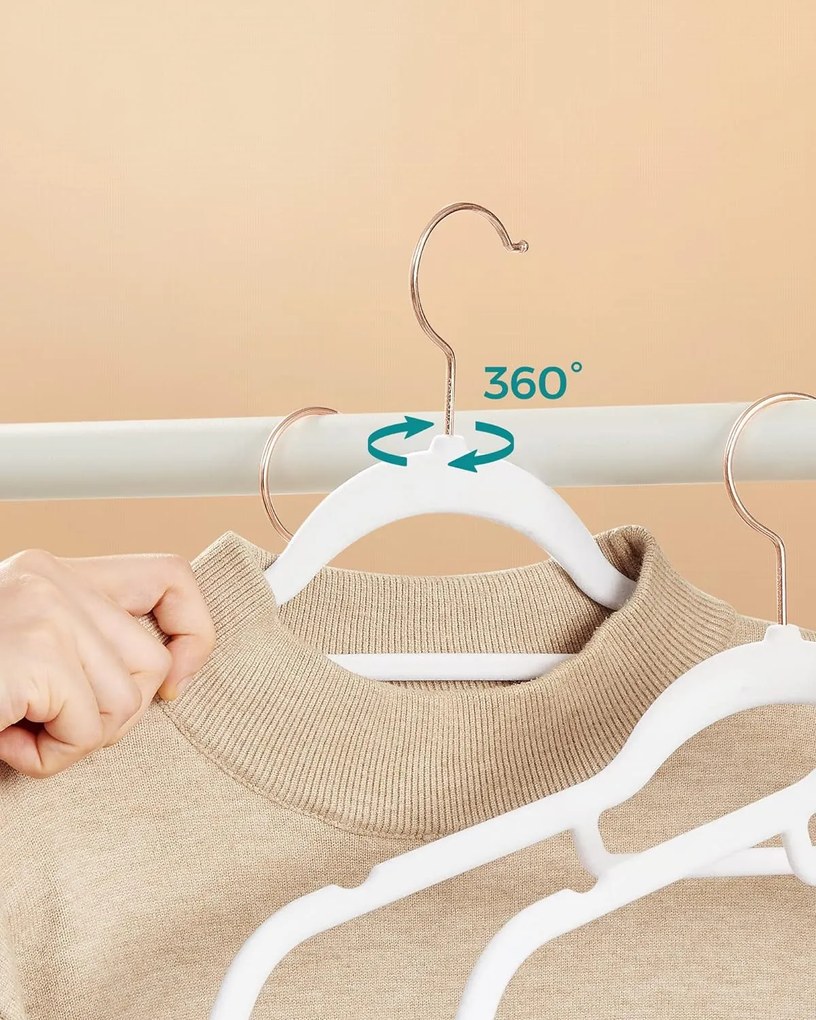 Súprava zamatových ramienok hrubých 30 ks biela