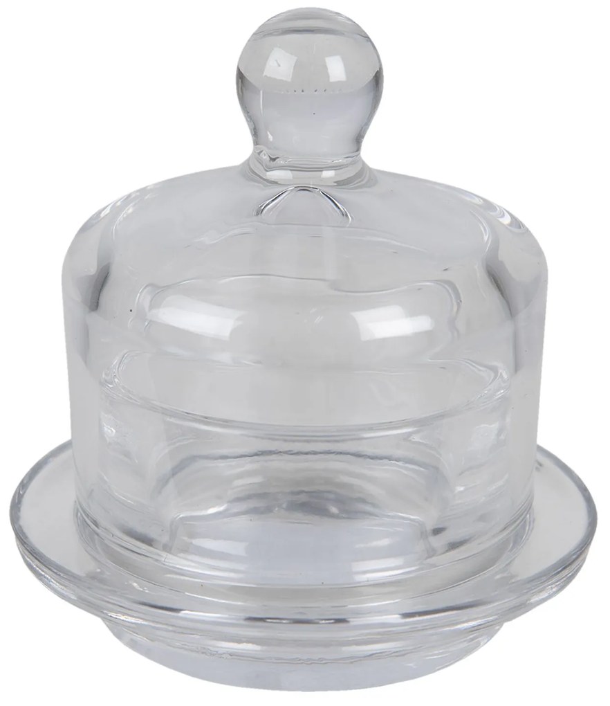 Sklenená dóza s vekom - Ø 9*10 cm