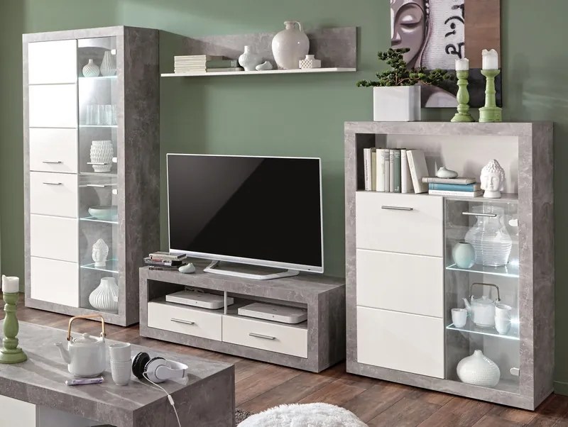 Obývacia stena Stone, s osvetlením