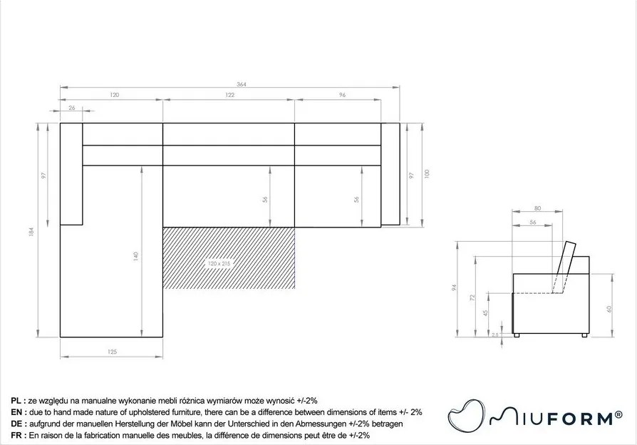 Krémová rozkladacia modulárna rohová pohovka s úložným priestorom (ľavý roh) Lulu – Miuform