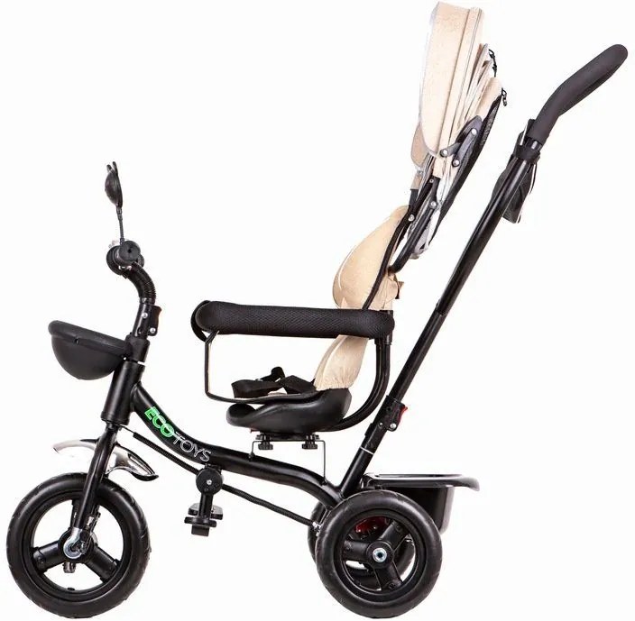 ECOTOYS Detská trojkolka s rotačným sedadlom BEIGE
