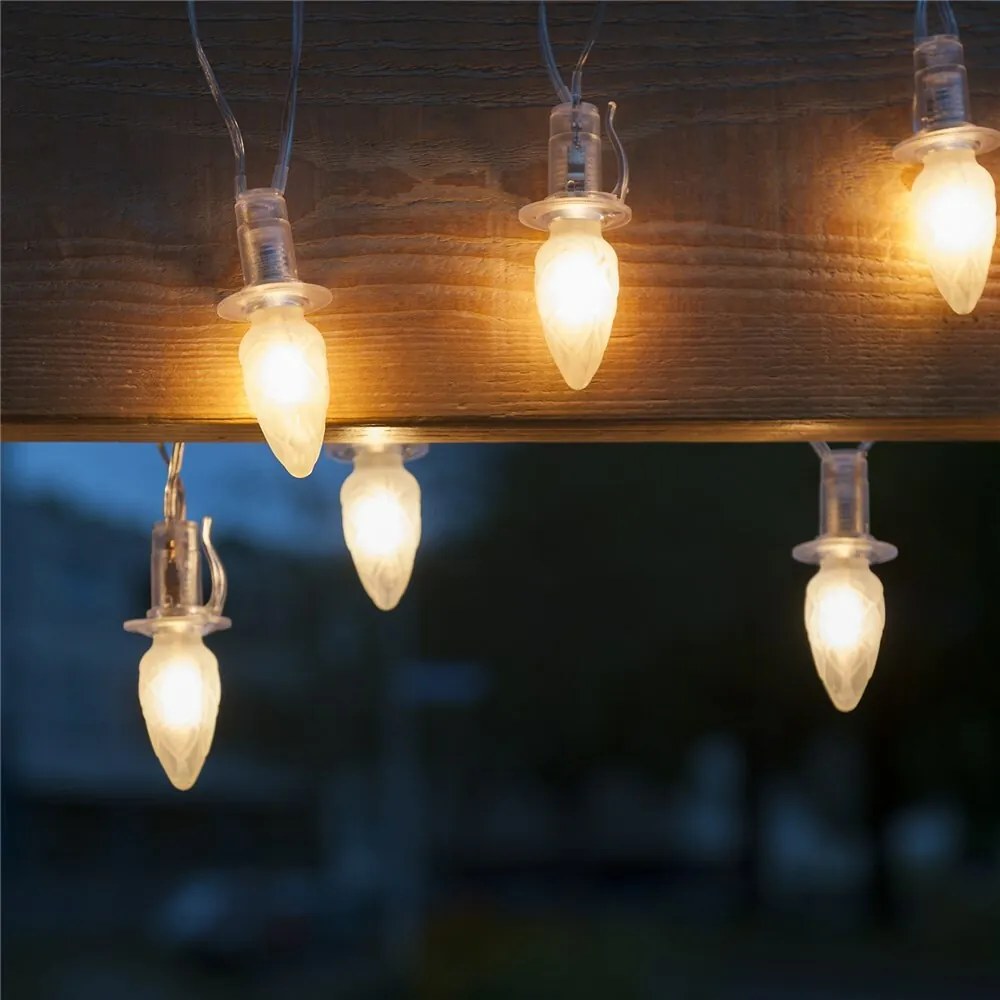 Svetelná reťaz Šiška, 20 LED žiaroviek Filament, čierny kábel, základná