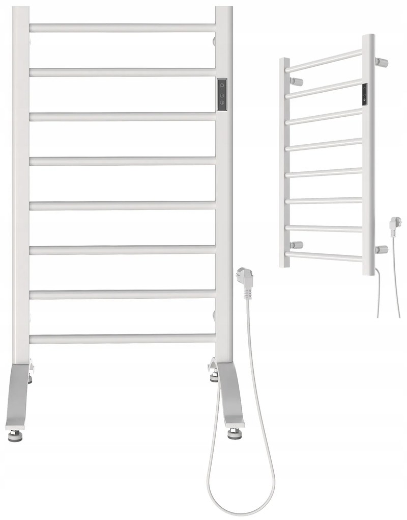 Gamma Erga Pago, elektrické vykurovacie teleso 500x800 mm s digitálnym termostatom na postavenie alebo na stenu, 200W, biela matná, ERG-LAV-GRZE-E-ST88080500-WH