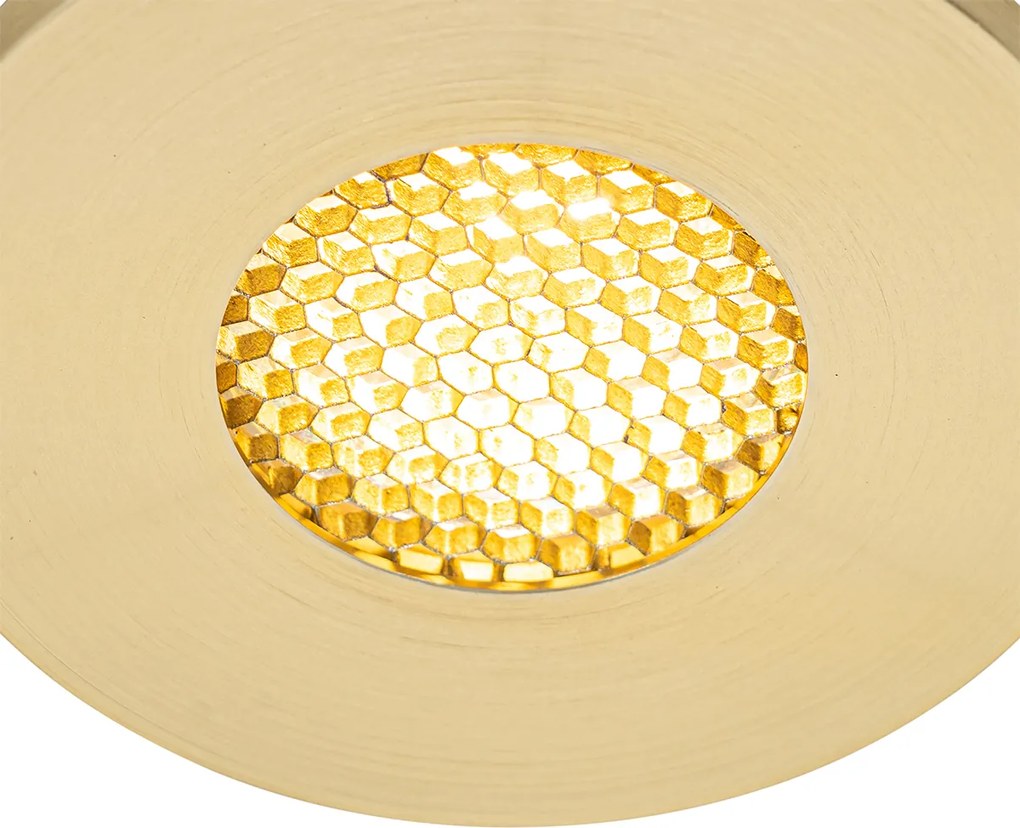 Sada 6 moderných kúpeľňových zapustených bodových svetiel zlatá IP54 - Shed Honey