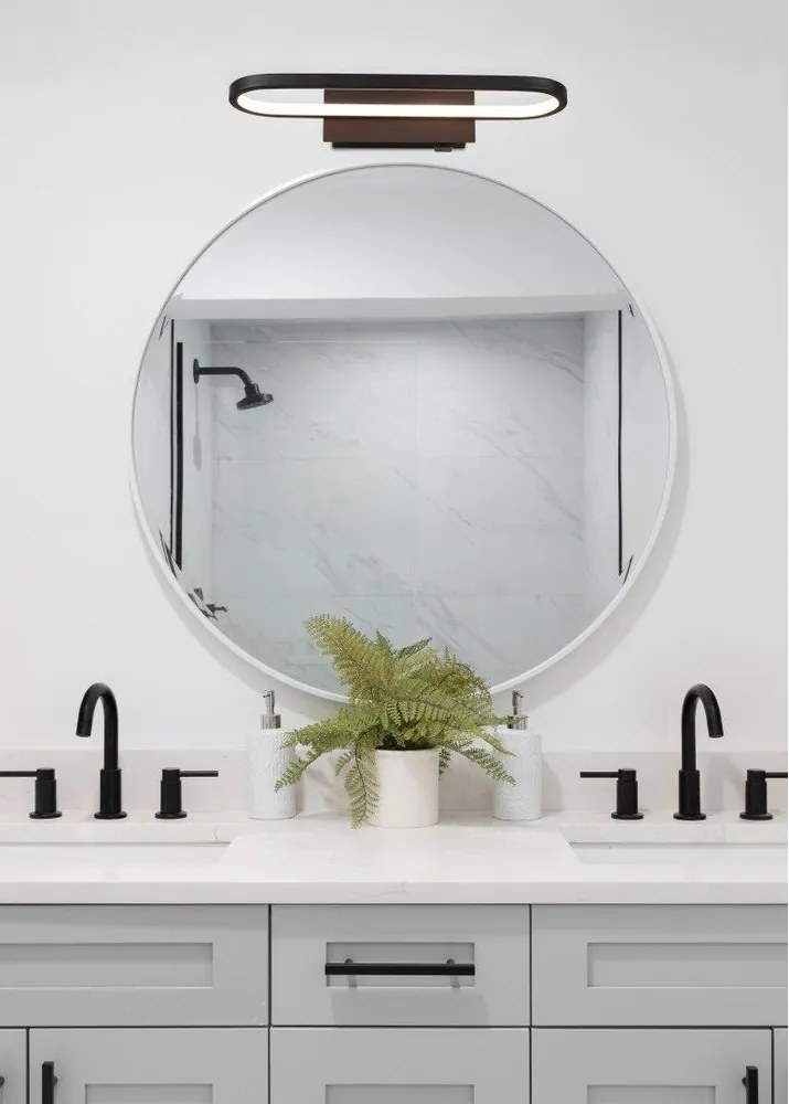 Matne čierne LED nástenné svietidlo (dĺžka 40 cm) Gianni - Trio