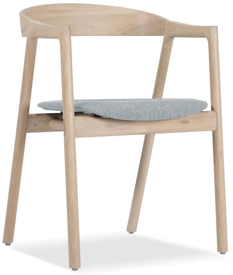 Jedálenská stolička z masívneho dubového dreva s modrosivým sedadlom Gazzda Muna