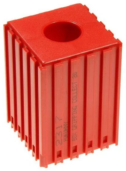 Plastový box na ukladanie klieštin s veľkým priemerom 20 mm, modul 5x5, 1 dutina, červená