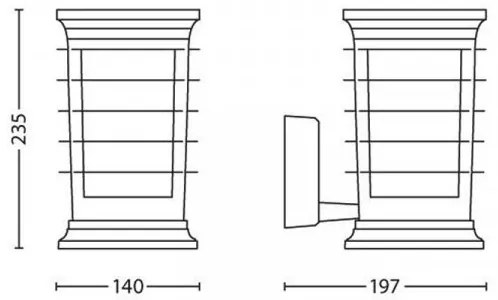 Philips 15280/54/PN - Vonkajšia nástenná lampa MyGarden PATIO 1xE27/60W/230V IP44
