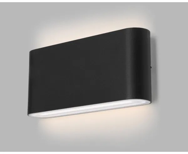 LED2 - LED Vonkajšie nástenné svietidlo FLAT 2xLED/5W/230V IP65 čierna