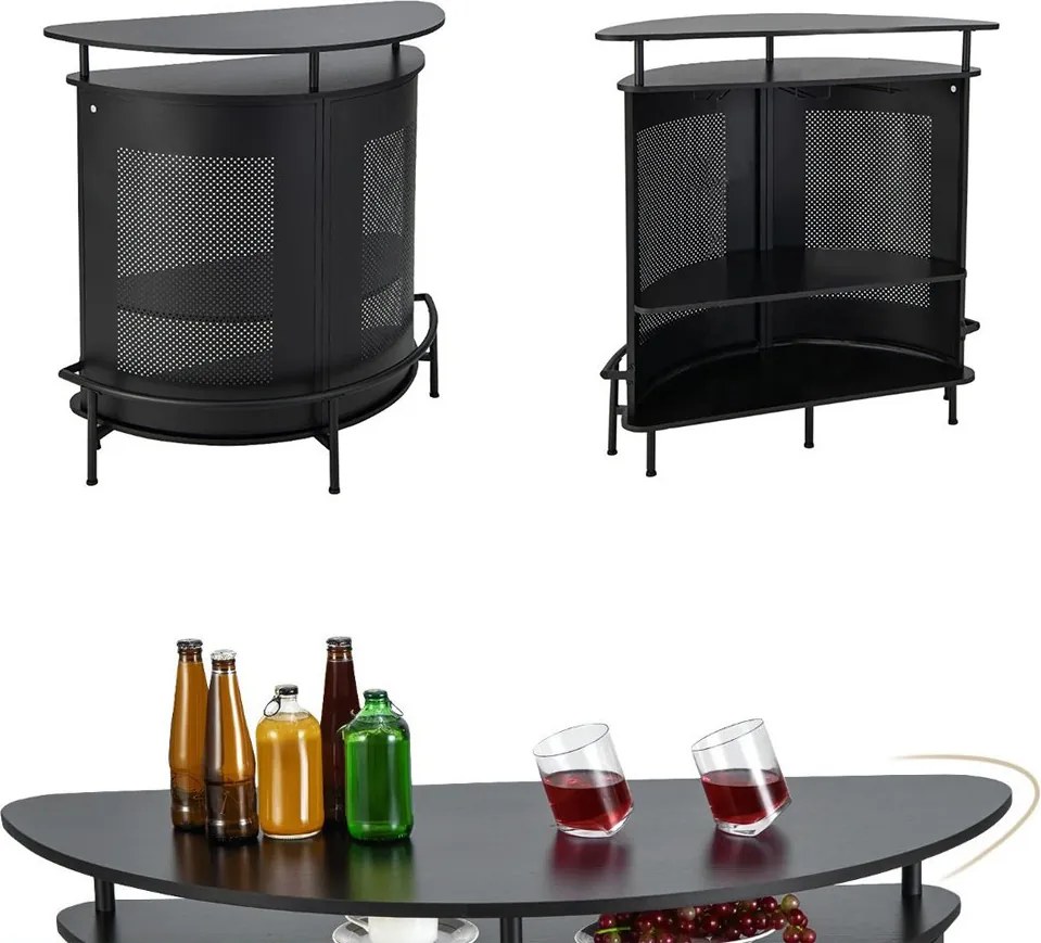 Polkruhový barový pult