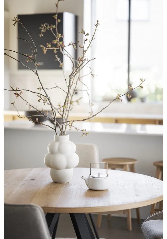 Okrúhly rozkladací jedálenský stôl v dekore duba v prírodnej farbe ø 135 cm Maddock – Rowico