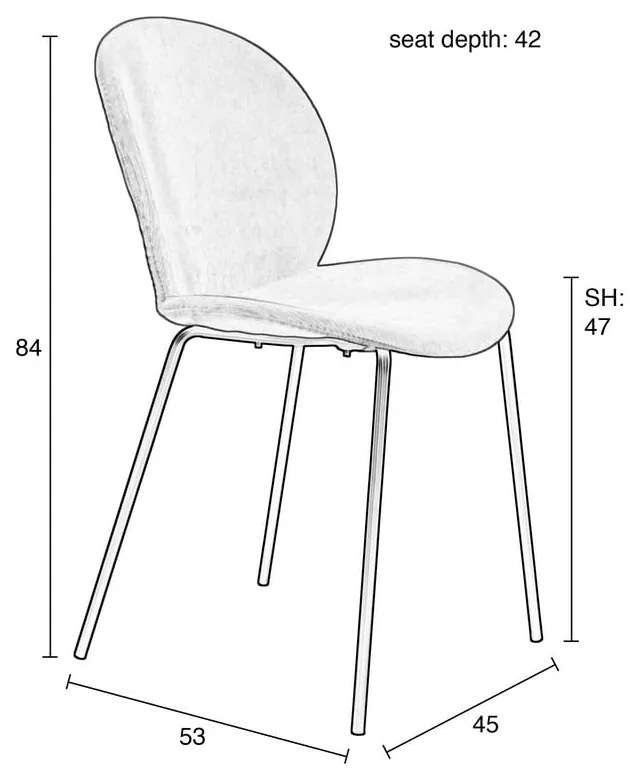 Khaki jedálenské stoličky v súprave 2 ks Bonnet - Zuiver