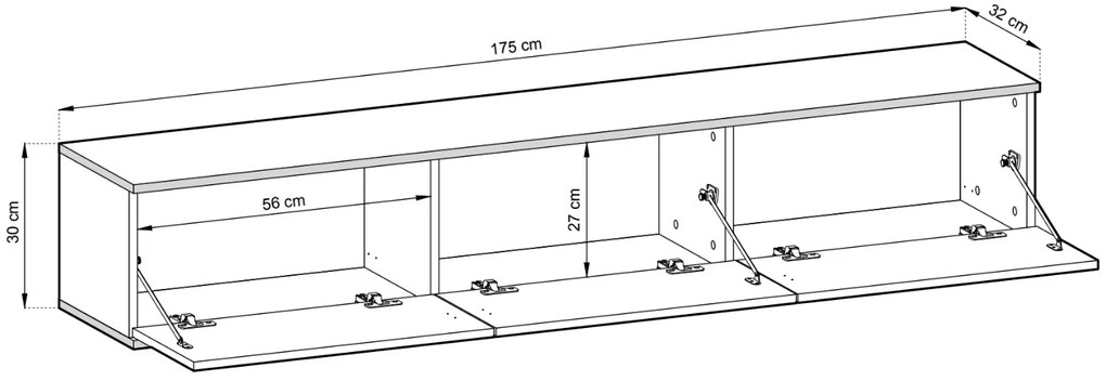 Moderný TV stolík Oro 175 cm