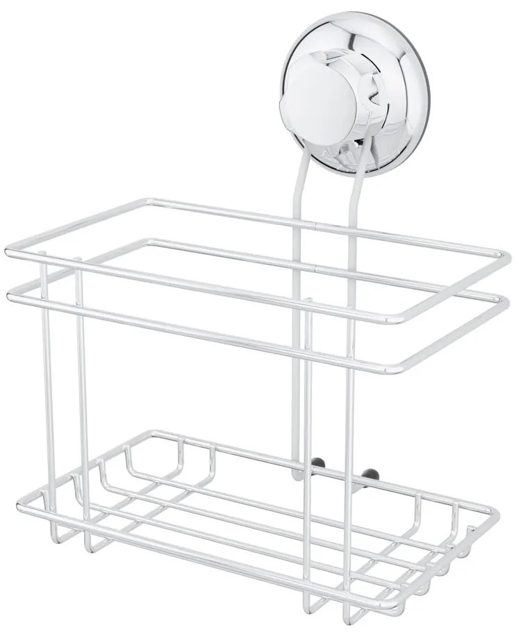 Samodržiaca kovová kúpeľňová polička v striebornej farbe Bestlock Bath – Compactor