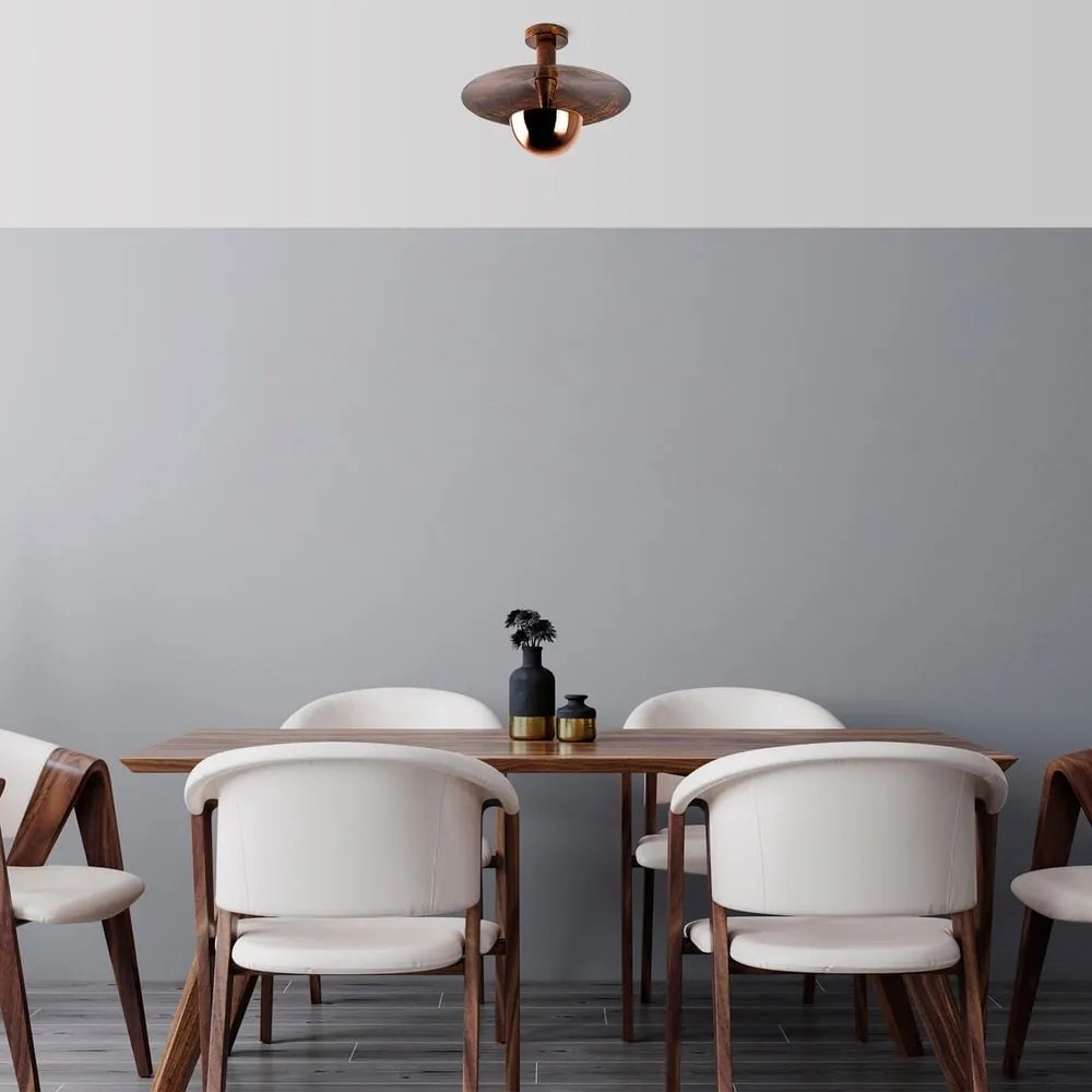 Stropné svietidlo v medenej farbe s kovovým tienidlom ø 38 cm Kurt – Opviq lights
